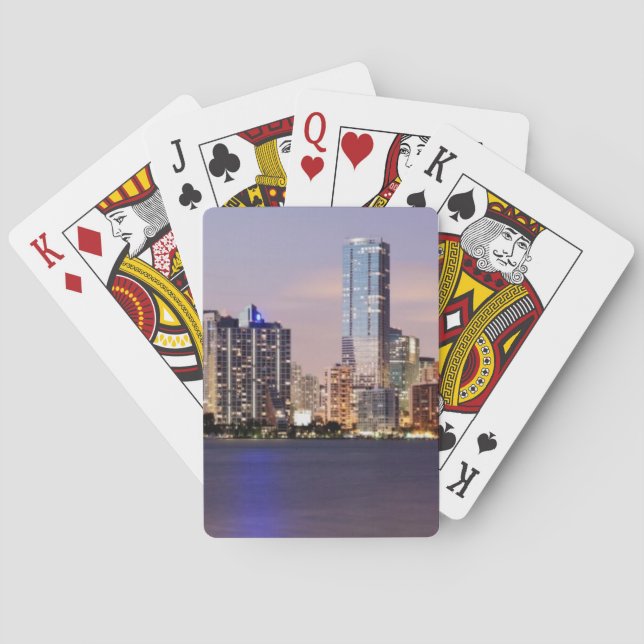 USA, Florida, Miami skyline at dusk 2 Playing Cards (Back)