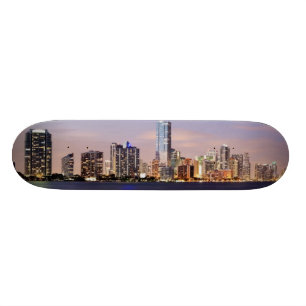 USA, Florida, Miami skyline at dusk 2 Skateboard
