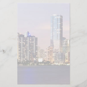 USA, Florida, Miami skyline at dusk 2 Stationery