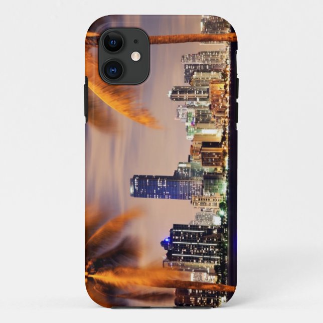 USA, Florida, Miami skyline at dusk Case-Mate iPhone Case (Back)