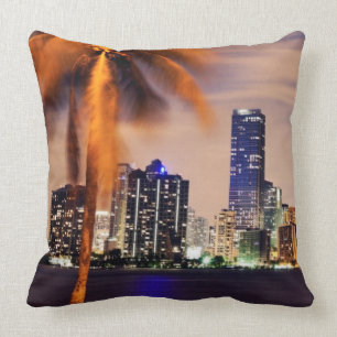 USA, Florida, Miami skyline at dusk Cushion