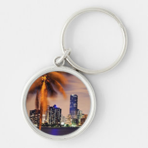 USA, Florida, Miami skyline at dusk Key Ring
