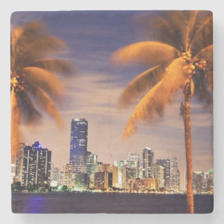 USA, Florida, Miami skyline at dusk Stone Coaster