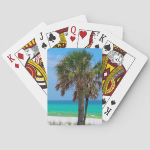 USA, Florida. Palm Trees On Emerald Coast Playing Cards