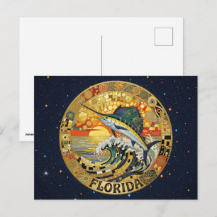 USA Florida state symbols Postcard