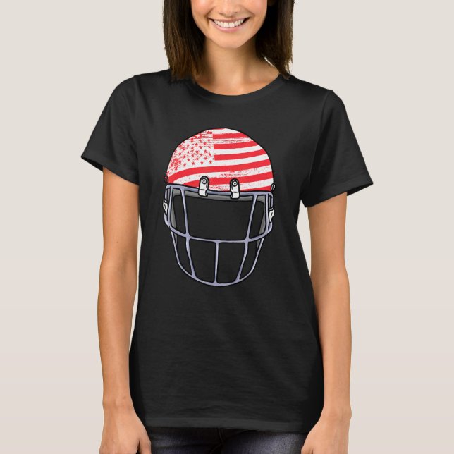Usa Football Helmet Sports Hobby Men Women T-Shirt (Front)