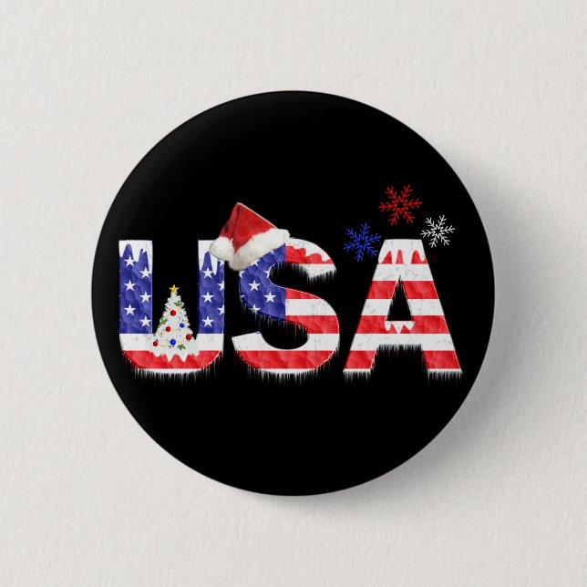 USA for Christmas 6 Cm Round Badge (Front)