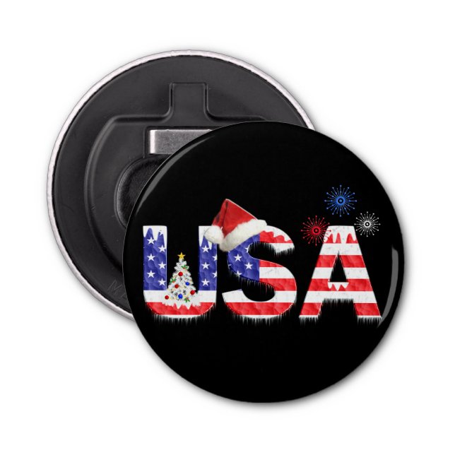 USA for Christmas Bottle Opener (Front)