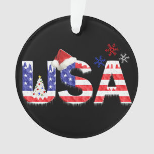 USA for Christmas Ornament