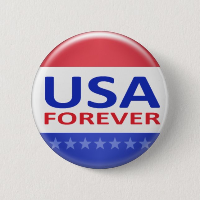 USA Forever 6 Cm Round Badge (Front)