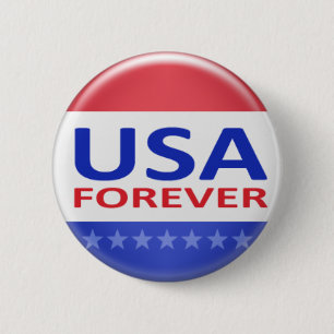 USA Forever 6 Cm Round Badge