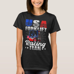 USA Forklift Operator Racing Team Warehouse Worker T-Shirt