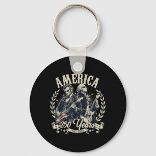 Usa Founding Father Abe Lincoln Playing Guitar Key Ring