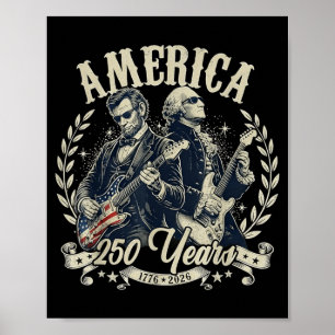 Usa Founding Father Abe Lincoln Playing Guitar Poster