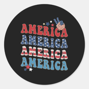 Usa Fourth Of July 4th For Men Womens And Boys 1 Classic Round Sticker
