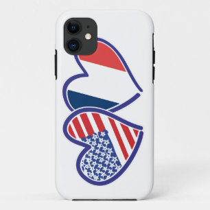 USA France Love Hearts iPhone 11 Case