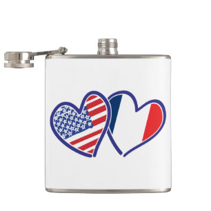 USA---France-Love Hip Flask