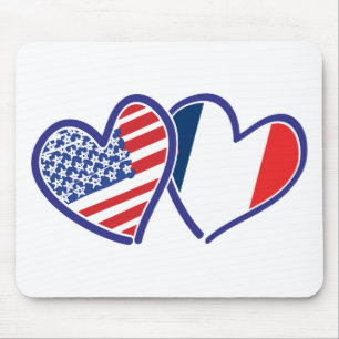 USA---France-Love Mouse Pad