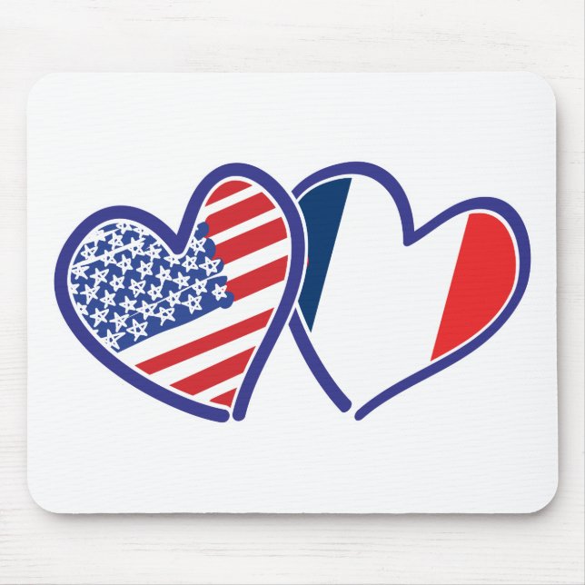 USA---France-Love Mouse Pad (Front)