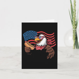 Usa Freedom Eagle Hotdog Graphic Women Fathers Day Card