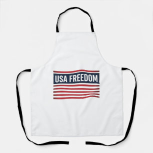 USA Freedom Patriotic Flag Style Vector Design_1 Apron