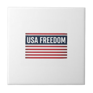 USA Freedom Patriotic Flag Style Vector Design_1 Ceramic Tile