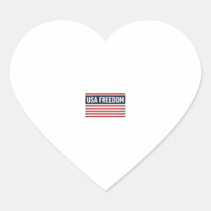 USA Freedom Patriotic Flag Style Vector Design_1 Heart Sticker