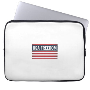 USA Freedom Patriotic Flag Style Vector Design_1 Laptop Sleeve