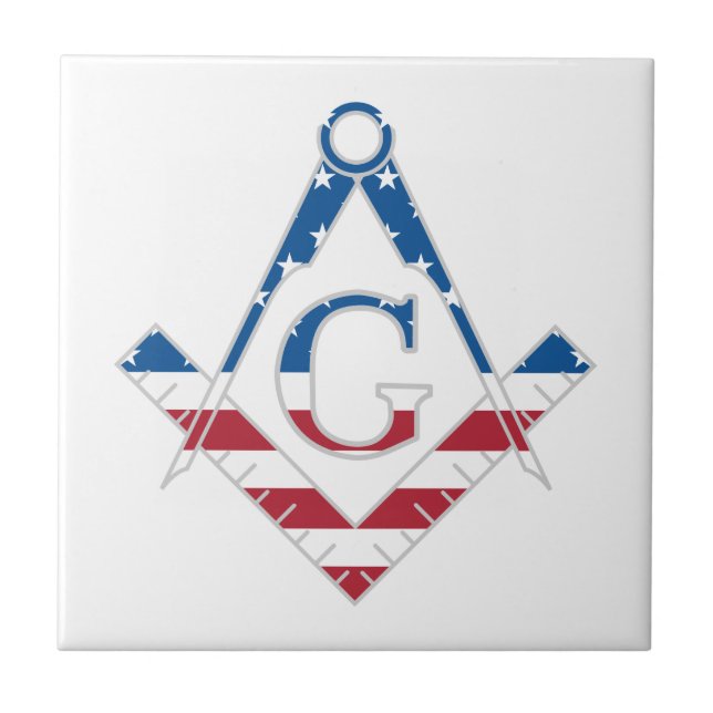 USA Freemasonic symbol Ceramic Tile (Front)