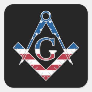 USA Freemasonic symbol Square Sticker