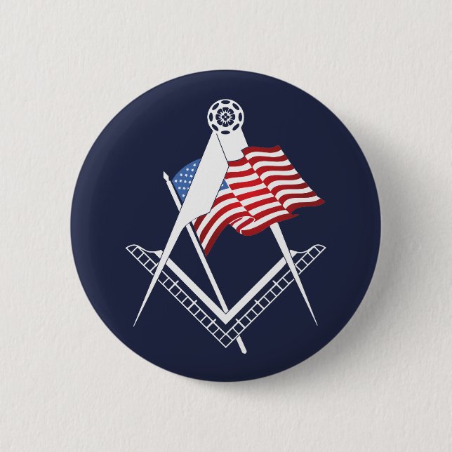 USA freemasonry symbol 6 Cm Round Badge (Front)