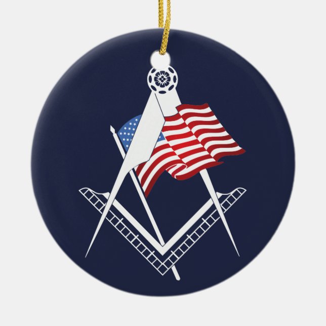 USA freemasonry symbol Ceramic Ornament (Front)