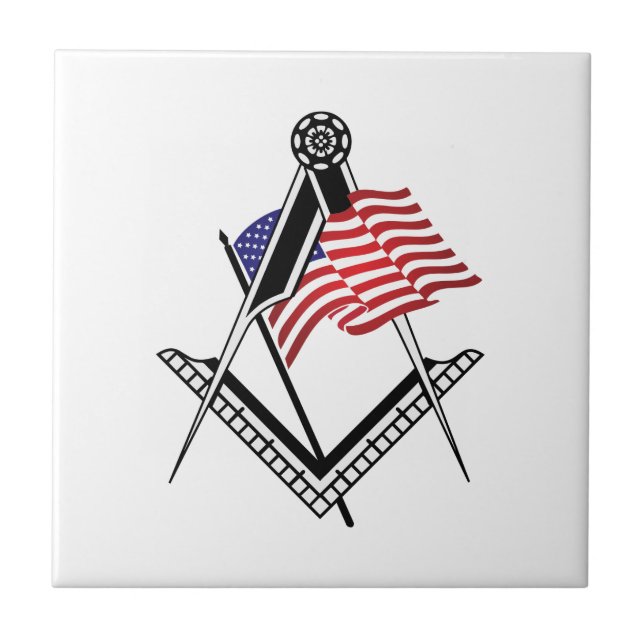 USA freemasonry symbol Ceramic Tile (Front)