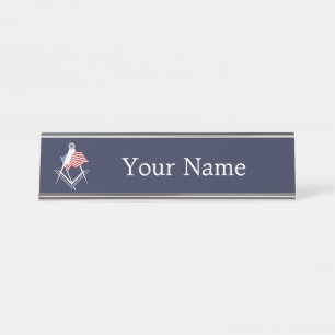 USA freemasonry symbol Desk Name Plate