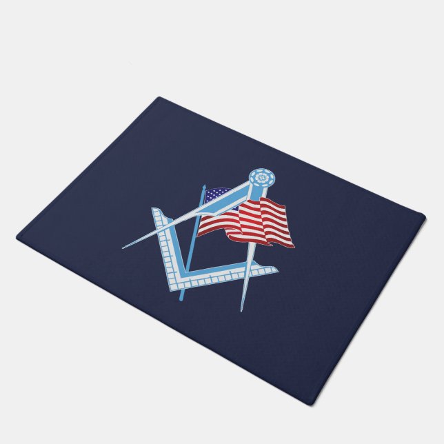 USA freemasonry symbol Doormat (Angled)