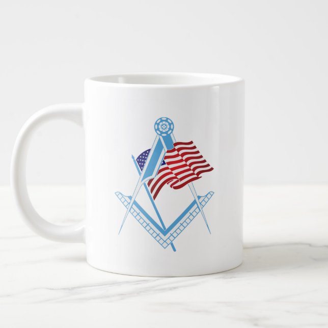 USA freemasonry symbol Large Coffee Mug (Left)