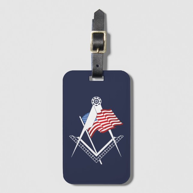 USA freemasonry symbol Luggage Tag (Front Vertical)
