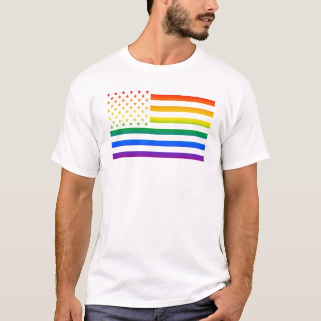USA Gaytriotic Rainbow Pride T-Shirt (Front)