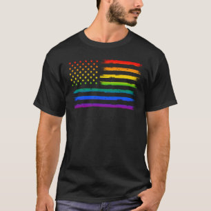USA Gaytriotic Rainbow Pride Vintage T-Shirt