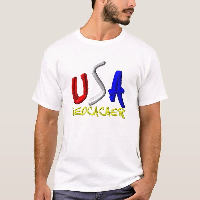 USA GEOCACHER Dark Geocaching Shirt (Front)