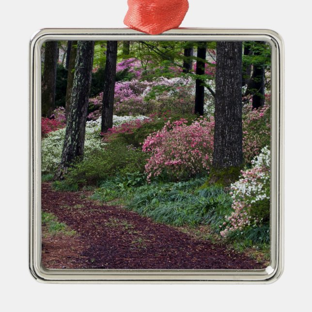 USA, Georgia, Callaway Gardens. Pathway Metal Tree Decoration (Front)
