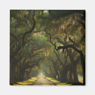 USA, Georgia, Savannah, An oak lined drive Magnet