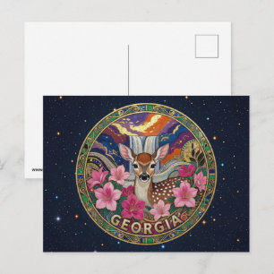 USA Georgia state symbols Postcard