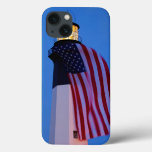 USA, Georgia, Tybee Island, Flag Flying 2 iPhone 13 Case