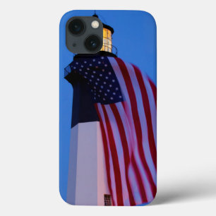 USA, Georgia, Tybee Island, Flag Flying 2 iPhone 13 Case