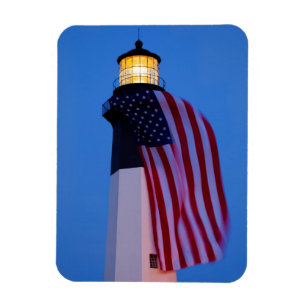 USA, Georgia, Tybee Island, Flag Flying 2 Magnet