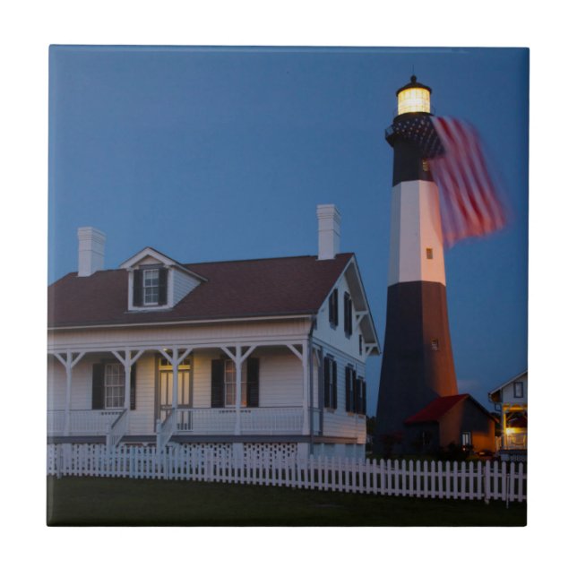 USA, Georgia, Tybee Island, Flag Flying Tile (Front)