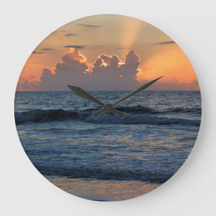 USA, Georgia, Tybee Island, Tybee Island Beach Large Clock