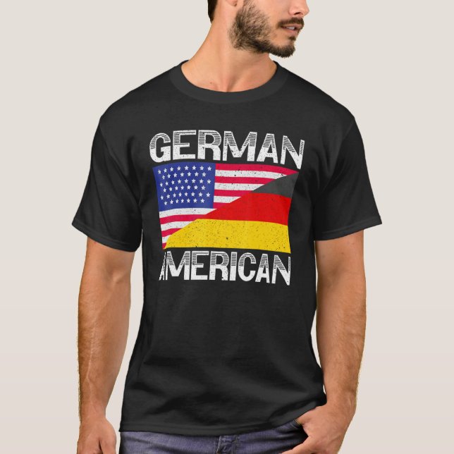 USA Germany Flag German American Von Steuben Day 2 T-Shirt (Front)