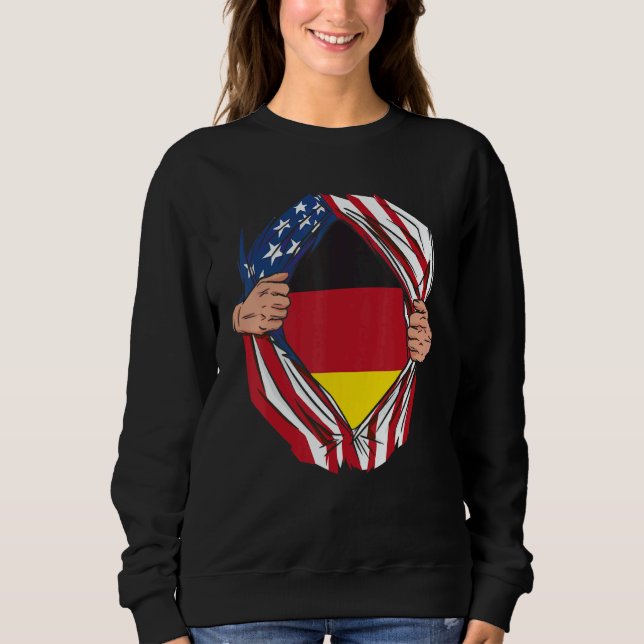 USA Germany Flag German American Von Steuben Day 3 Sweatshirt (Front)